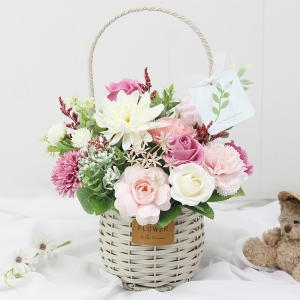 행복한마을 플라워트리 어버이날 카네이션 비누조화 꽃다발 화분 바구니 선물