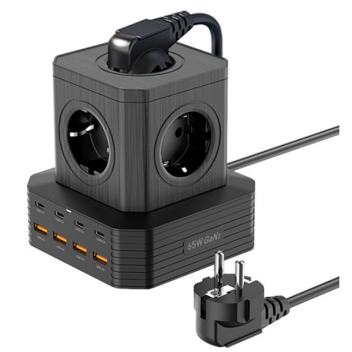 아임커머스 UM2 5구 16A 메인스위치 65W USB 타워형 멀티탭 (2m)_이미지