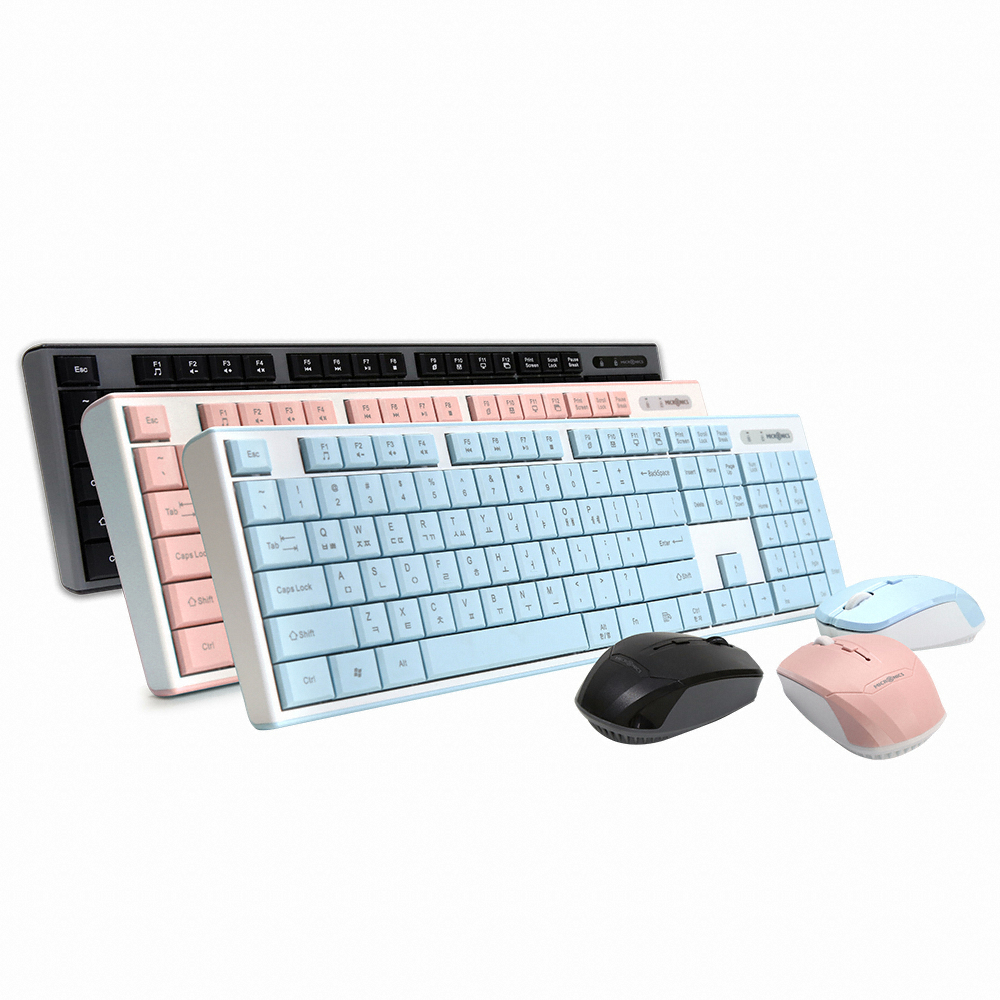 마이크로닉스 MANIC K160 키보드 마우스 무선 합본 (인디 핑크)_이미지