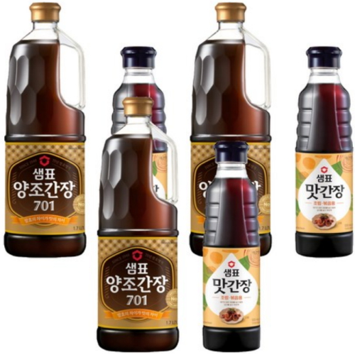 샘표식품 샘표 양조간장 701 1.7L + 맛간장 조림 볶음용 500ml (3개)