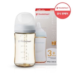 더블하트 모유실감 3세대 PPSU 새벽그레이 240ml (젖병 1개 + 젖꼭지 1개)_이미지