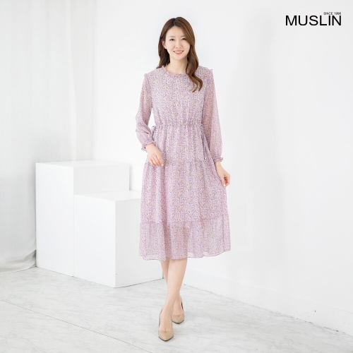 엄마옷 원피스 롱 쉬폰 잔꽃 프릴 OP603070 중년여성/50대/60대/70대/빅사이즈/할머니옷