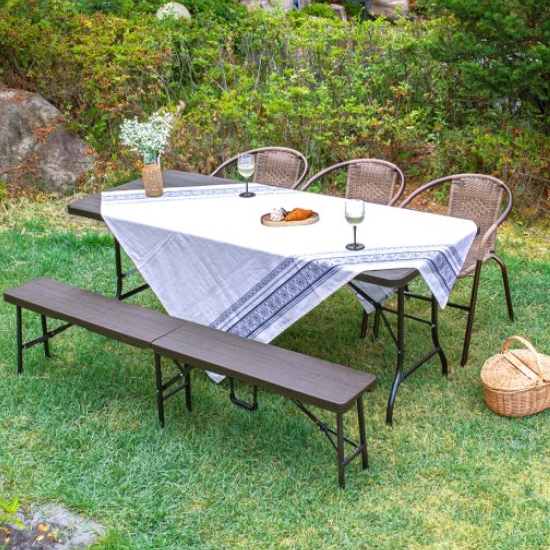 위드퍼니처 아르망 유로 야외 테이블 1800 (39번의자3개+벤치1개)