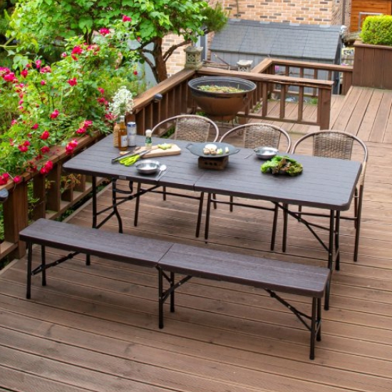 위드퍼니처 아르망 유로 야외 테이블 1800 (39번의자3개+벤치1개)_이미지