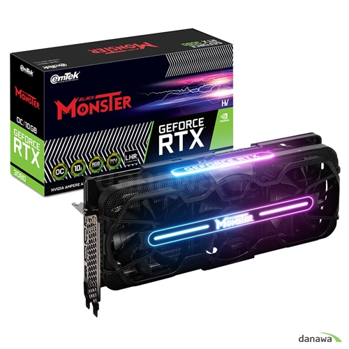 이엠텍 HV 지포스 RTX 3080 BLACK MONSTER OC D6X 10GB LHR_이미지