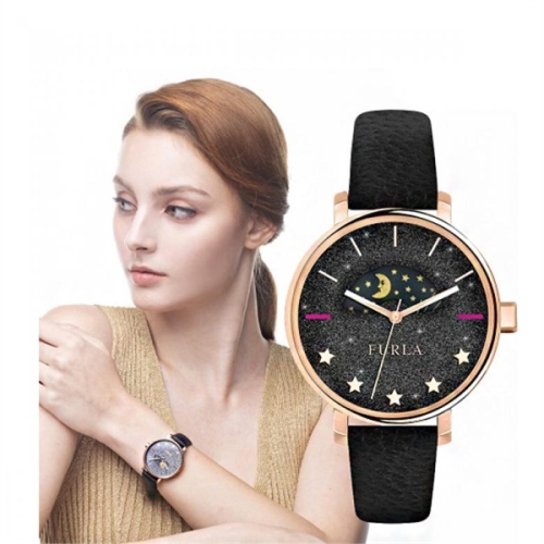 모렐라또 훌라  훌라  FURLA  레아 블랙 레더 시계 R4251118501_이미지