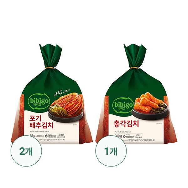 비비고 포기배추김치 5kg x 2개 + 총각김치 900g이미지입니다. 누르면 해당 게시물로 새창이동합니다.