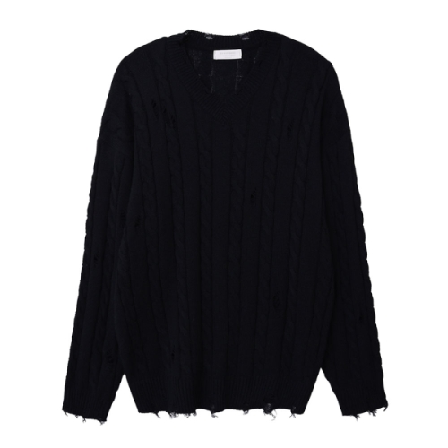 리빌모아 남자 빈티지 꽈배기 브이넥 니트 남자니트 DS-KN-Q103-아이보리