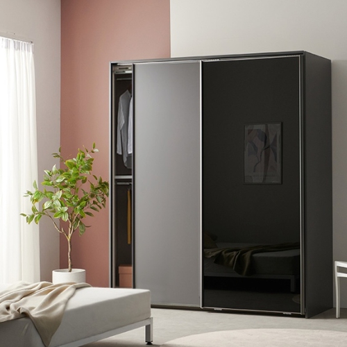 리빙디자인연구소 헤이몰리 페리 선반형 한쪽미러도어 슬라이딩 옷장 1700