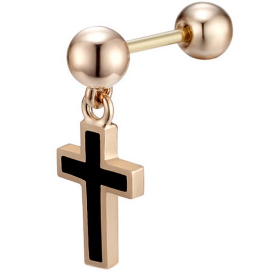 끄란느 14K 십자가 피어싱 C24PG033_이미지