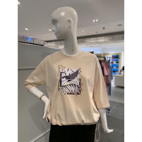 르니앤맥코이 밑단 스트링 프린트 티셔츠 MK10TS104_이미지