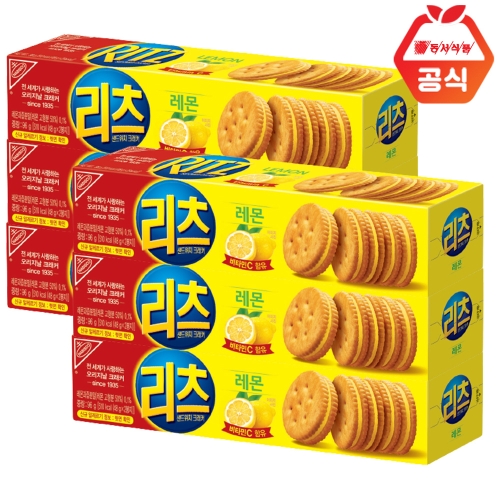 동서식품 리츠 레몬 샌드위치 크래커 96g (6개)_이미지