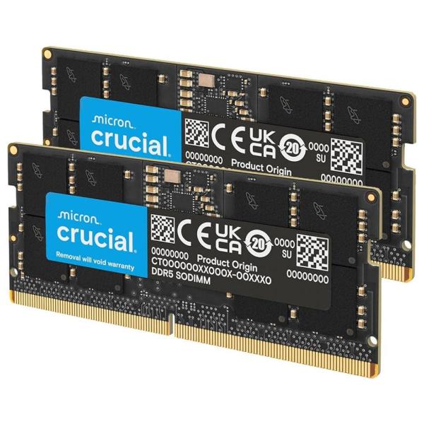 크루셜 64GB DDR5 램 키트 2x32GB 4800MHz CL40 노트북 메모리 SODIMM 262핀 12세대 인텔 코어 호환..