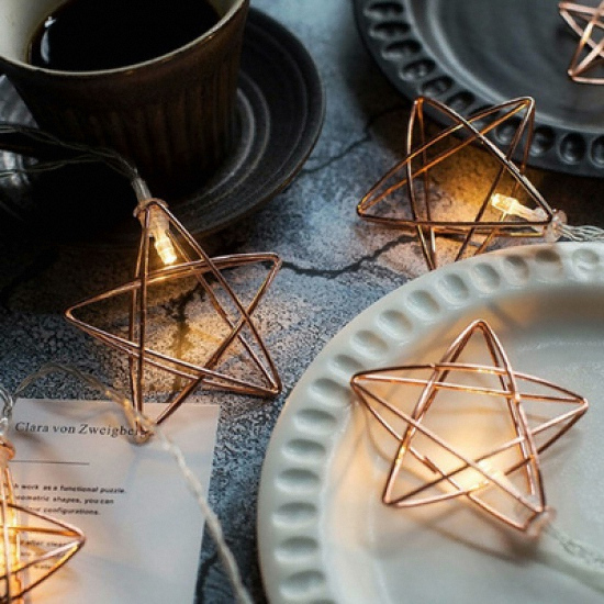 진바스 LED 철제 별 트리전구 10구_이미지