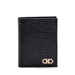 살바토레페라가모 페라가모 ID 윈도우 간치니 지갑 블랙 피오레 블루 66A066-685995