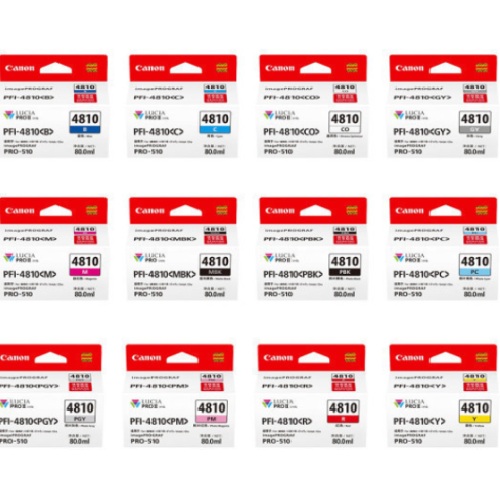 Canon 정품 PFI-4810 (MBK, PBK, GY, PGY, PC, C, B, PM, M, R, Y, CO) 12색 세트