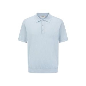 지오지아 시그니처 크로쉐 반팔 카라 니트 ABF2ET1103 다크그레이GR 5컬러 95 베이지BE_이미지