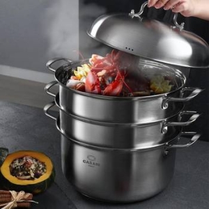 쿠치나 인덕션겸용 IH 3단 찜냄비 36CM/찜기/찜솥/곰솥/찜판/만두