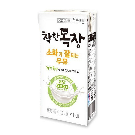 건국유업 착한목장 소화가 잘되는 우유 190ml (멸균) (48개)_이미지