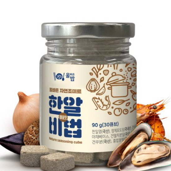 미담 올바른 자연 조미료 한알비법 해물맛 30알 90g (3개)