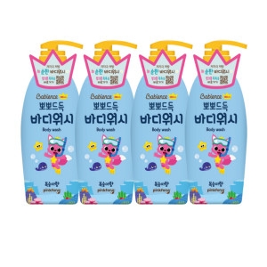 LG생활건강 베비언스 핑크퐁 뽀뽀드득 바디워시 복숭아향 380ml 4개