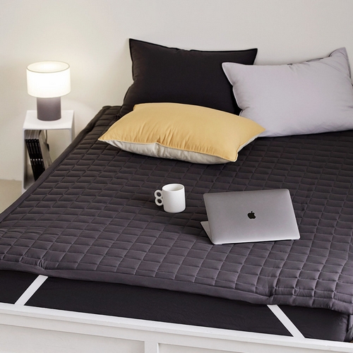 모던하우스 ON 젤라또 4면 고정밴드가 있는 패드 흑임자 차콜 (슈퍼싱글 SS)_이미지