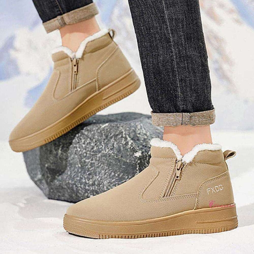 남성 지퍼 부츠 겨울 방한 1P 기모 부드러운 신발cde074