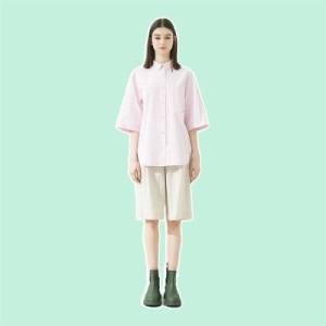 VOYONN 핑크 선염스트라이프 반소매 셔츠 008 6653210