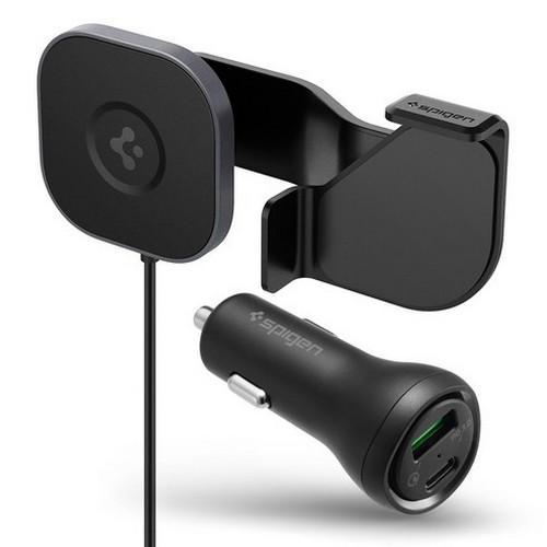 슈피겐 맥세이프 무선충전거치대 테슬라 모델3/Y 전용 ITT90W + 시거잭 충전기