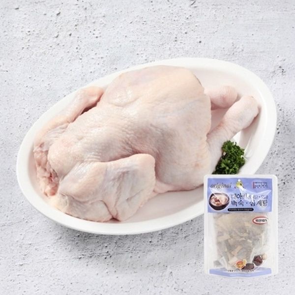 두메산골 삼계탕 재료 (생닭 1kg 내외 + 7가지 한방 부재료 100g) (1개)_이미지