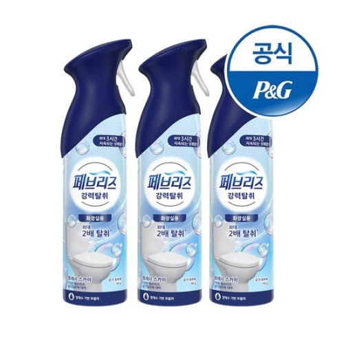 한국피앤지 페브리즈 강력탈취 에어 프레시 스카이 165g (3개)