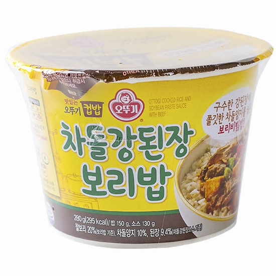 오뚜기 맛있는 오뚜기 컵밥 차돌강된장보리밥 280g이미지입니다. 누르면 해당 게시물로 새창이동합니다.