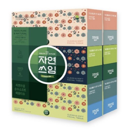 자연쓰임 순수소프트 미용티슈 280매 (6입) (1팩(6입))_이미지