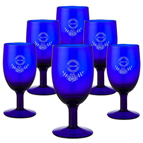 Allin 쯔비벨 북유럽풍 코발트블루 글라스 와인물잔 졸리 (6개)
