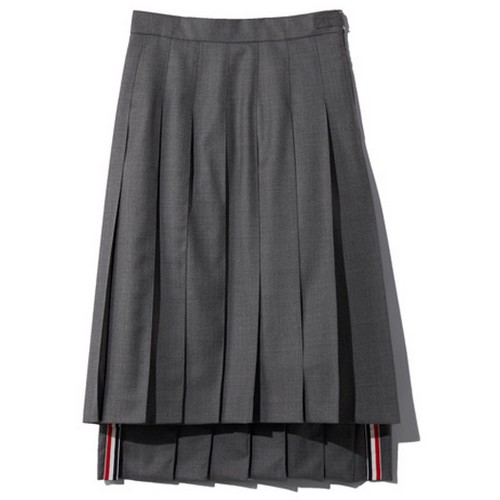 톰브라운 빌로우 니 드롭 백 플리츠 울 스커트 FGC400V 00626 (035, 그레이)_이미지