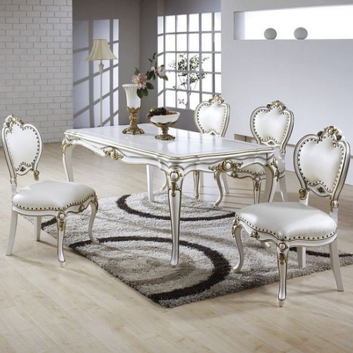 온가구 ZF301 진주펄 마호가니 원목 엔틱 식탁 1350