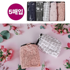  탑라인 MZ감성 코이 여성 미디팬티 5매/청소년팬티/20대팬티/요일팬티