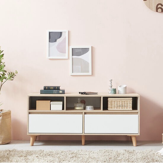 나무뜰 보웬 미니멀 높은 거실장 1200_이미지