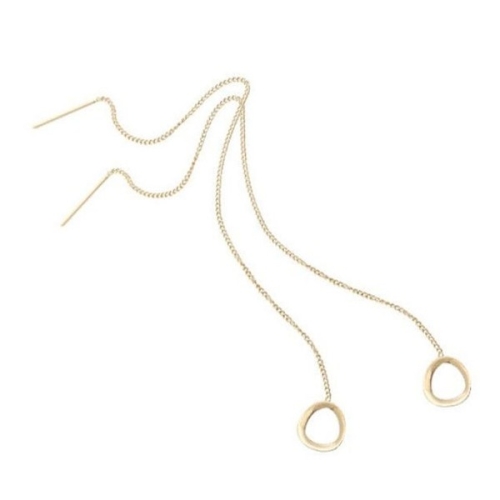 미니아트 14K GOLD 골드 링링 체인 롱 귀걸이 G305 상품선택 롱귀걸이 G305 W03E610  14K GOLD 골드 링링 .._이미지