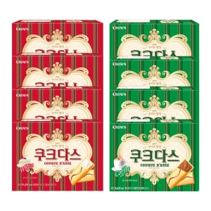 크라운제과 쿠크다스 화이트 128g 4개 + 쿠크다스 커피 128g 4개_이미지