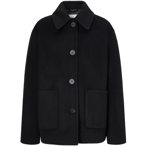 헤지스레이디스 단색 울캐시미어혼방 하프코트 HSCO2D923 (BK, 블랙)