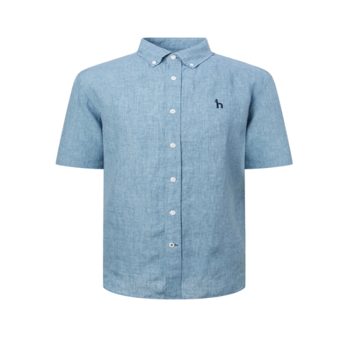 남성 블루 린넨 반팔 셔츠_HZSH5B500B1