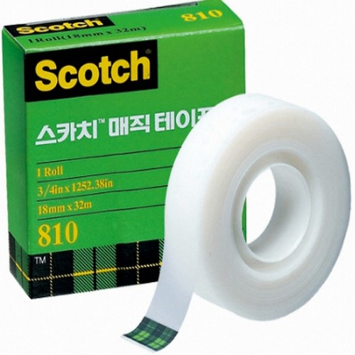 3M 스카치 810 매직 테이프 리필 18mm x 32m (144개)_이미지
