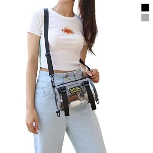 셀러허브 패션 JHP232Q5_51IL 시원한 남자슬링백 투명 패션 미니백