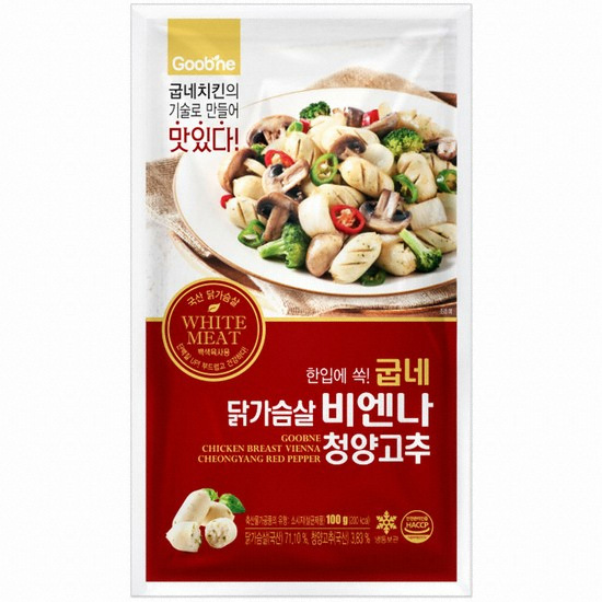 지앤건강생활 굽네 닭가슴살 비엔나 청양고추 100g (5개)_이미지