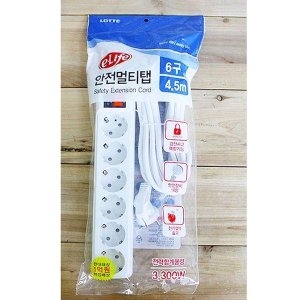 에이치플러스몰 롯데 일반 멀티코드6구4.5M 비닐 W74E58D