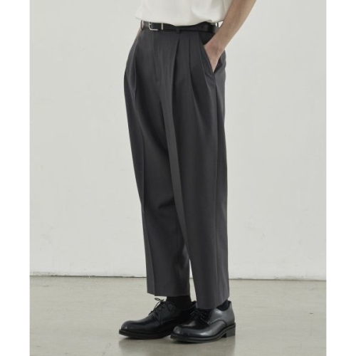 드로우핏 DRAW FIT 쓰리턱 릴렉스드핏 테이퍼드 울 슬랙스 CHARCOAL DFPT3104CC 150186