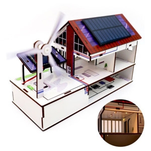 프리미엄 우드공작 시리즈 친환경 제로에너지 태양광 하우스 만들기 고급 컬러 UV인쇄 EDU-40544 / 과학 체험학습 실험키트