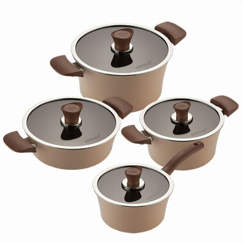 해피콜 이든 IH 아몬드베이지 4종 (편수18+양수20+전골24+곰솥24)