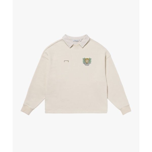 ��Ʃ��� GOALSTUDIO EMBLEM OVER FIT COLLARED SWEAT-OATMEAL G4FSW103OTM 199885